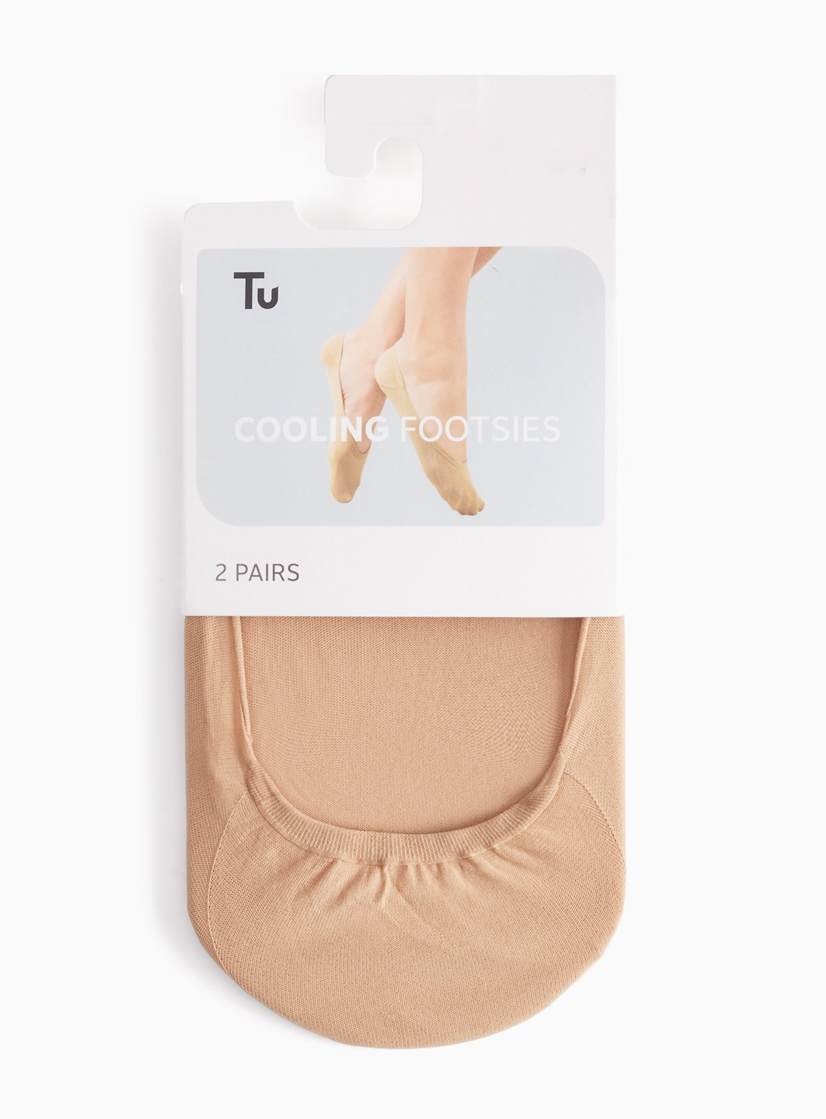 Nude 1 Breeze Footsies 2 Pack One Size - Image 1 thumbnail